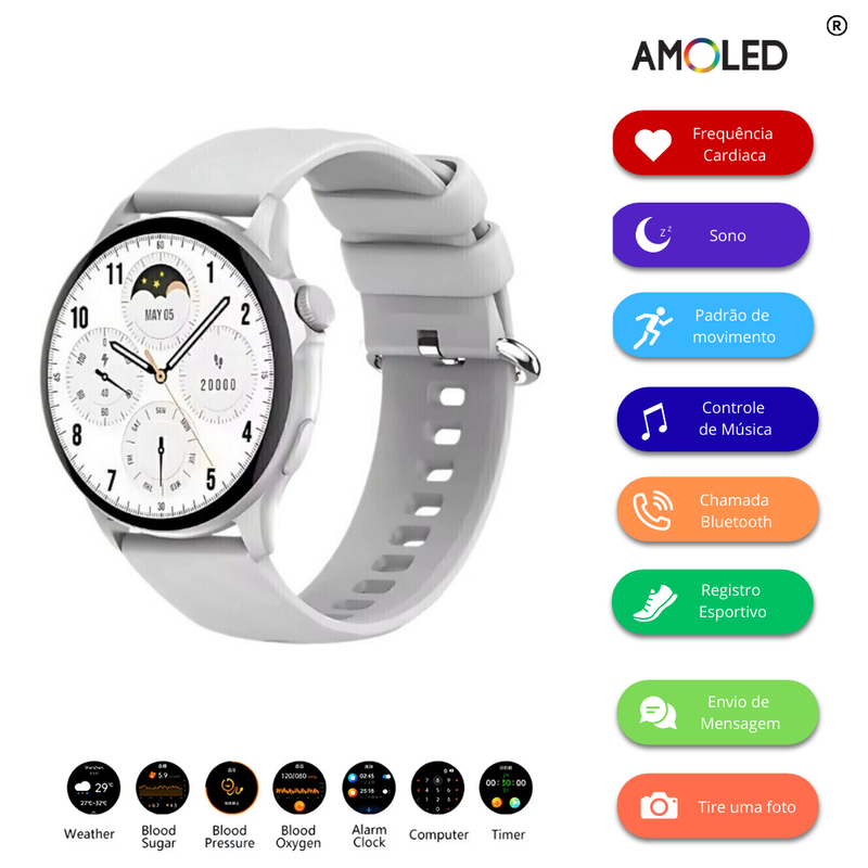 RELÓGIO SMARTWATCH LIFE WEARZONE | À PROVA D'ÁGUA 1 ATM